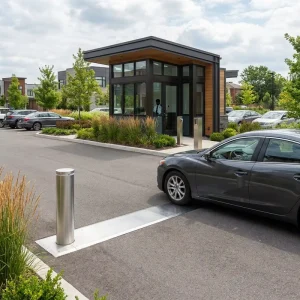 Customizable Automatic Stainless Steel Road Blocker Bollard K4 K8 Anti-Crash LED Warning School Entrance Protection
