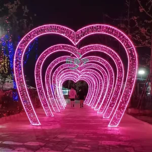 Customized 3D Theme Tunnel Light Christmas Decoration LED Lighting Arch Outdoor Decoration Motif Light