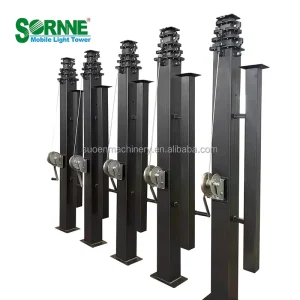 Customized High Strength Carbon Steel Hydraulic Mast 6m in Stock Telescopic Light Lifter Pole