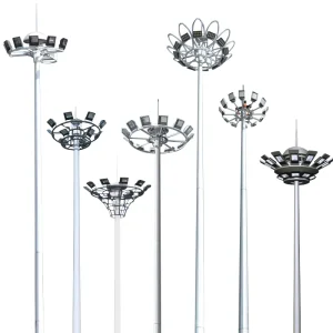 Customized LED High Pole Light Solar Court Light 8m 10m 15m 20m 40m Fixed Lifting High Mast Light