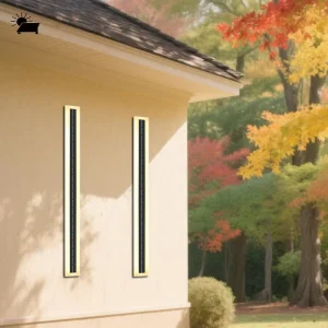 Customized Modern Outdoor Linear Strip Wall Lamp 22W 6V IP65 Long LED Solar Powered Garden Wall Light