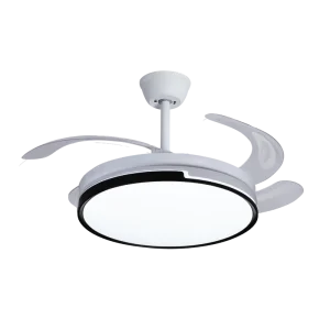 DC Motor ABS 6-Speed Remote Control Invisible Bladeless Ceiling Fan Light with 42 Inch Blade and LED Lighting
