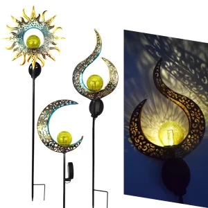 DD1892 Outdoor Metal Projection Lighting Waterproof Yard Patio Lamp Path Lawn Light Decorative Garden Solar Lights