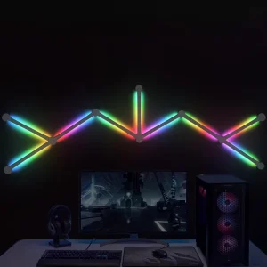 DIY RGB Smart Splicing Plastic Wall RGB Tubes Music Sync Bar Home Decor LED 9-Segment Gaming Streaming Modern Living Room Lights