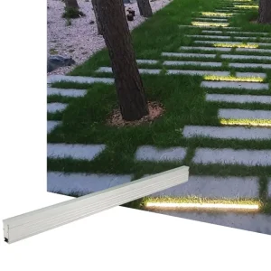 DMX512 RGB Full Color Recessed LED Linear Long Strip Floor Tile Lamp DC24V Outdoor Waterproof Induction Linear Underground Light