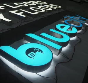 Daco Sign Advertising Office Lobby 3D Front Backlit LED Sign Free Design OEM Indoor Wall Mount Stainless Direction