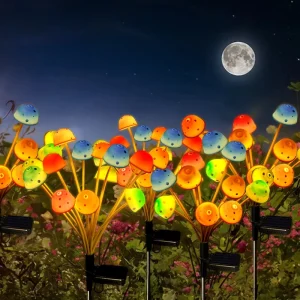 Dailu Outdoor Solar Mushroom Stake Lights Waterproof Garden Solar Decorations for Lawn Front Porch Patio Backyard