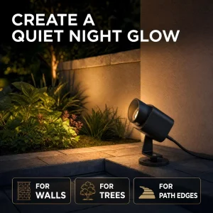 Deep Hood LED Wall Washing Spotlight 5W DC12 24V Adjustable Base Mount Outdoor Courtyard Facade Landscape Lamp