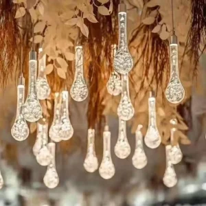 Detachable Acrylic Crystal Drop Chandelier for Wedding and Hotel Ceiling Decor
