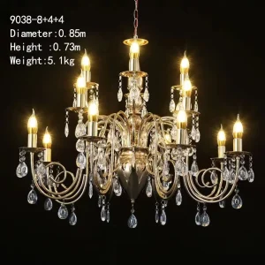 Detachable Electroplated Wrought Iron Crystal Ceiling Light for Weddings