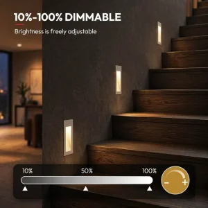 Dimmable 2700K 3000K 4000K 5700K IP65 Aluminum 3W Built in Wall LED Long Strip Step Light High CRI for Garden