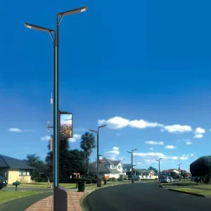 Double Arm Intelligent Street Light Smart Pole System Wifi 5g Smart City Street Light Pole with Wireless Charging CCTV Camera