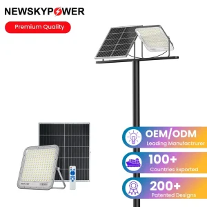Double Solar Panel Reflector LiFePO4 Battery IP66 Very Bright 500 Watts Outdoor Solar Flood Lights for Outdoor Basketball