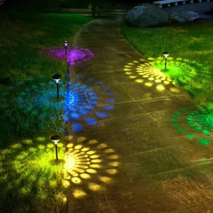 Dual-Mode Waterproof Outdoor LED Solar Lawn Lamp IP65 Rating Small Size Garden Decorative Light Night Light Shadow Floor Insert