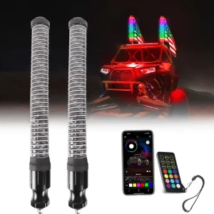 Durable 2.2inch LED Buggy COB Chip Fat Whip for ATV UTV Off road Car Chasing RGB Color Antenna Outside Adventure Fat Whip Light