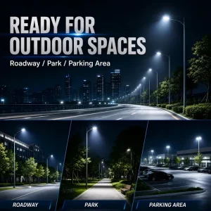 Dusk to Dawn LED Street Light Die Cast Aluminum Lamp for Boulevard Square Transit Hub Parking Perimeter Illumination