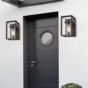 Easy Installation Pathway Road Garden Wall Lamp Iron E26 Sand Black Decorative Modern Outdoor Wall Light