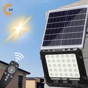 Electric Cricket Stadium ABS Floodlight Remote Control Outdoor Adjustable 100W/300W LED Solar Flood Lights IP67 Waterproof 6000K
