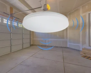 Emergency Rechargeable Round Surface-Mounted Waterproof LED Ceiling Light with Motion Sensor