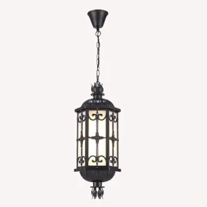 European American Style Outdoor Ceiling Light with Waterproof Glass Lampshade