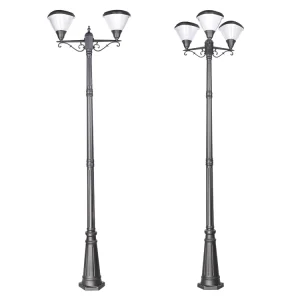 European Antique 15W 30W 45W Solar Pole Light IP65 Waterproof Aluminum Garden Yard Pole Light