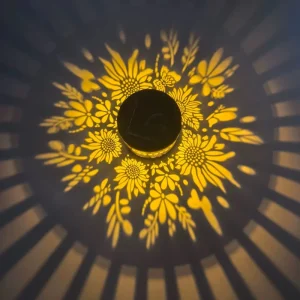 European Mandala Sunflower Solar Wall Light Motion Sensor LED Fence Decorative Lamp