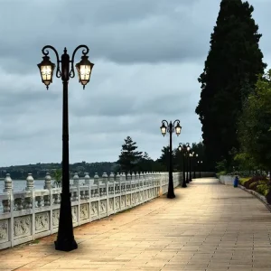 European Retro Style High-Pole LED Garden Lamp IP65 Aluminum Body Waterproof Villa Community Courtyard AC Power Supply Lighting
