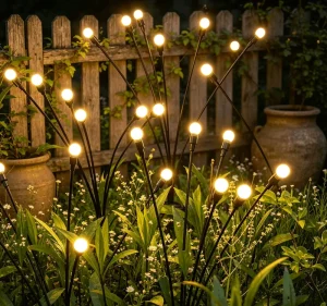 Exclusive Outdoor Solar Garden Lights Swaying Firefly Lights IP65 Waterproof Landscape Lighting for Yard Lawn Pathway
