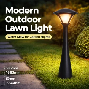 Factory 12W Modern LED Lawn Bollard Light IP65 Outdoor Landscape Pillar Lamp DC24V Garden Path Flower Bed Lighting