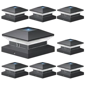 Factory 6 Pack IP65 Waterproof Solar LED Garden Deck Fence Post Lights for 4×4”-6×6” Outdoor Use