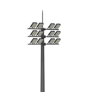 Factory Custom Hot Dip Galvanized Q235 Steel 15m 20m 25m IP66 LED High Mast Light for Airport Port Stadium