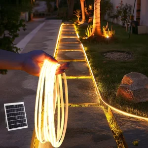 Factory Custom Solar Garden LED Strip Light 2835 Waterproof Outdoor Decoration Flexible Lamp