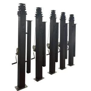 Factory Customized 6M 25ft Security Trailer Mounted Carbon Steel Telescopic Antenna Mast Pole for Cameras