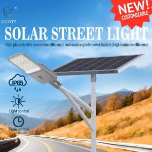 Factory Customized Outdoor Waterproof High efficiency LED Solar Street Lights for Industrial Parks Roads with Long lasting Life