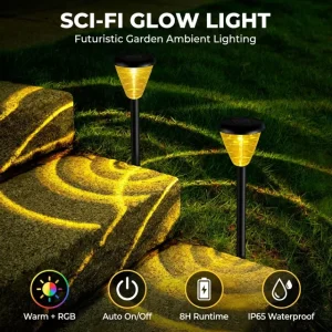Factory Direct Sales Park Pathway Outdoor Garden Waterproof IP65 RGB LED Solar Lawn Light