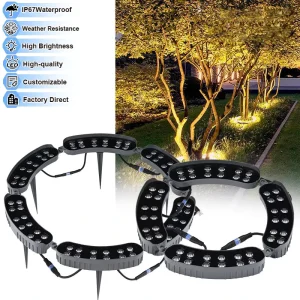 Factory Price LED Landscape Ring Tree Lights 3000K 6500K RGB Spike Spotlight Low Voltage 12V 24V Outdoor Garden Lights