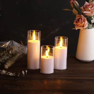 Flameless Candle Pillar Remote Control Battery Operated LED Flickering Candles for Home Wedding Dinner Decor