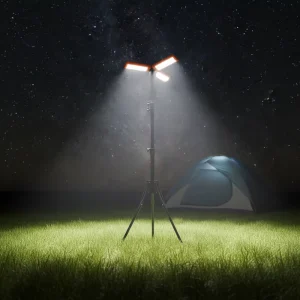 Foldable LED Work Light with Battery Level Indicator USB Fast Charging Portable Tripod Lamp for Photography