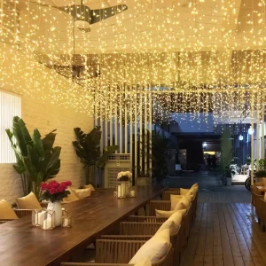 Garden Outdoor Connectable Warm White IP44 Christmas Lights Yard Patio Holiday Decorative Fairy LED Icicle Lights