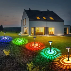 Garden Outdoor Solar LED Lights RGB Multi Color Lighting Solar Path Lawn Light Christmas Garden Decorative Landscape Shine Lamps