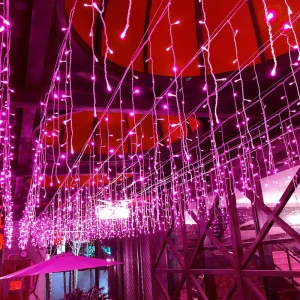 Garden Outdoor Warm Christmas Connectable IP44 Holiday Lights Landscape Yard Patio Fairy Decorative LED Icicle Lights