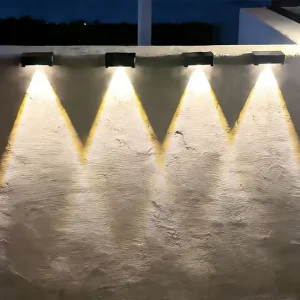 Garden Patio Solar Powered Wall Lights Outdoor IP65 Waterproof RGB LED with Light Sensor and Dimmable for Landscape Fence Lighting