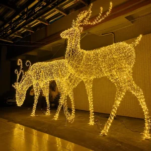 Giant 3D Reindeer Sleigh Modular Easy Assembly Design CE/UL/SAA Certified for Landmark Decoration