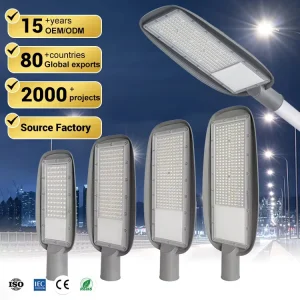 Grey Color Die Cast Aluminum Outdoor Streetlight IP65 200W Outdoor LED Street Light