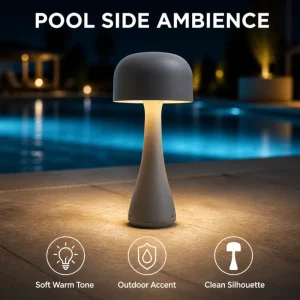 H0.4m 12W Mushroom Lawn Light IP65 Aluminum Bollard Lamp Multi CCT 1800K-6500K Outdoor Garden Path Light