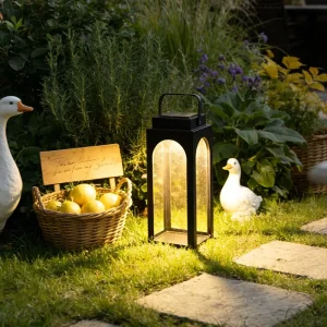 Handmade Waterproof Solar Powered Iron Arch Garden Hotel Decorative Lanterns