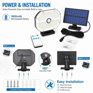 High Brightness 300LM 1800mAh Solar Split Security Wall Light with PIR Sensor for Garage Patio