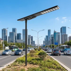 High Brightness Solar Street Light Outdoor IP65 All in One LED 50W-120W Aluminum 5-Year Warranty 8-10 Hours Road Garden