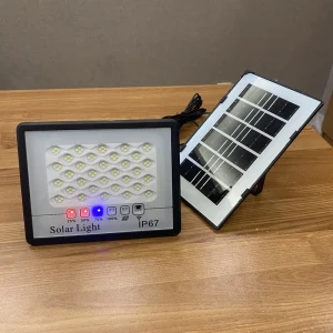 High Efficiency 40W IP65 Waterproof Outdoor PVC Square LED Garden Gate Lawn Solar Flood Lamp Motion Sensor Dimmable