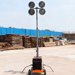 High Efficiency Mast Trailer Type 5m Mobile Light Tower Portable Telescopic Light Tower